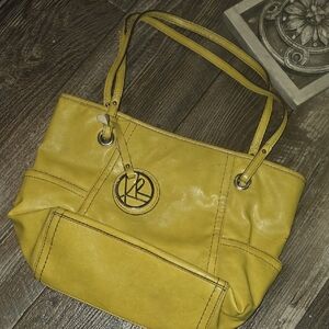 Stylish Mustard Tote Bag with Logo Accent